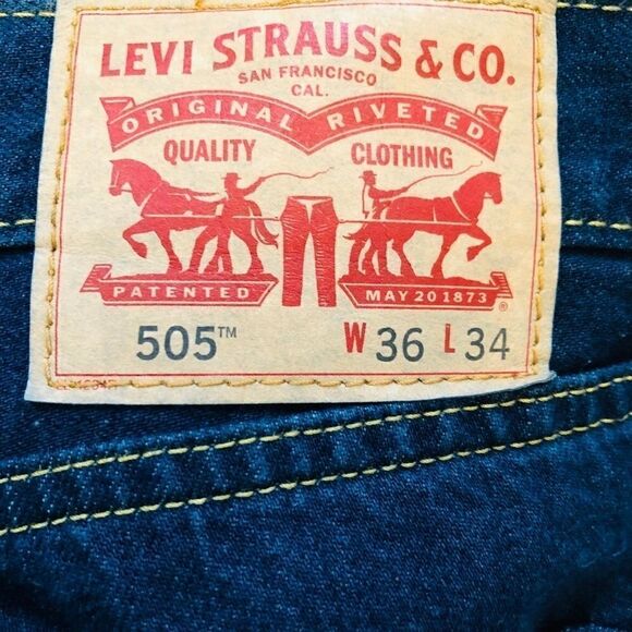 Levi Strauss & Co 505 Denim Blue Jeans Straight - Picture 2 of 2